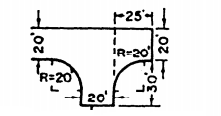Hammerhead dead end with minimum turning area dimensions